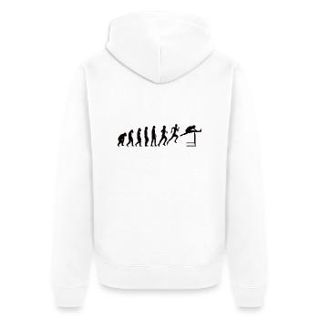 Hurdles Athletics Evolution Hurdler - Unisex Premium Organic Zip Hoodie - white - Back - Thijin (182cm)