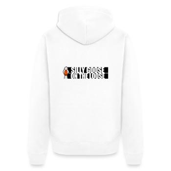 goose on the loose - Unisex Premium Bio Zip Hoodie - Weiß - Hinten - Thijin (182cm)