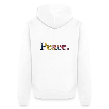 Frieden Paix - Veste à capuche bio Premium Unisexe - blanc - Dos - Thijin (182cm)