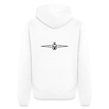 Symbole spartiate Ligne Gladiateur - Veste à capuche bio Premium Unisexe - blanc - Dos - Thijin (182cm)