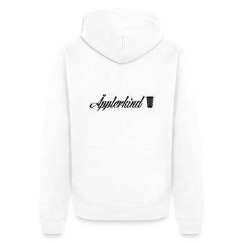 Äpplerkind Frankfurt - Stadtgeschenke - Unisex Premium Bio Zip Hoodie - Weiß - Hinten - Thijin (182cm)