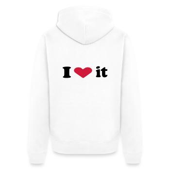 i heart it - Unisex Premium Bio Zip Hoodie - Weiß - Hinten - Thijin (182cm)
