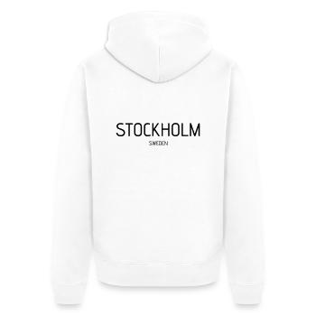 stockholm - Unisex Premium Bio Zip Hoodie - Weiß - Hinten - Thijin (182cm)