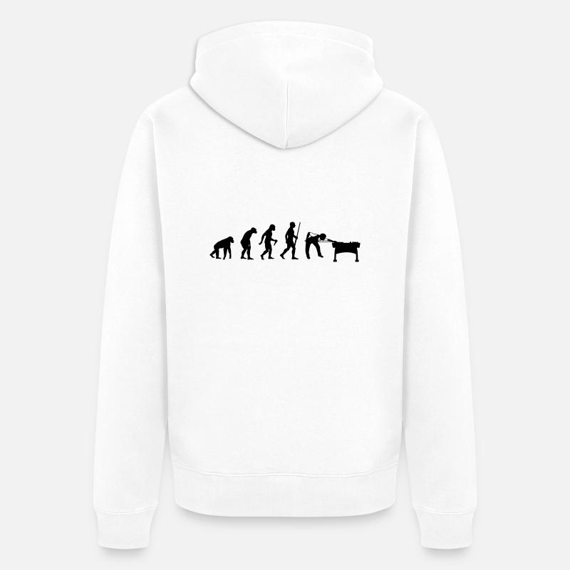 Billiards Evolution - Unisex Premium Bio Zip Hoodie - Weiß