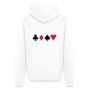 Chacun des quatre costumes cartes de poker de - Veste à capuche bio Premium Unisexe - blanc - Dos - Thijin (182cm)