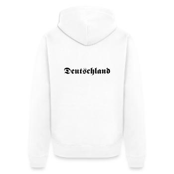 deutschland - Unisex Premium Bio Zip Hoodie - Weiß - Hinten - Thijin (182cm)