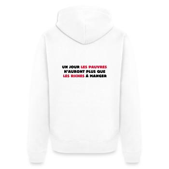 Un jour les pauvres... - Veste à capuche bio Premium Unisexe - blanc - Dos - Thijin (182cm)
