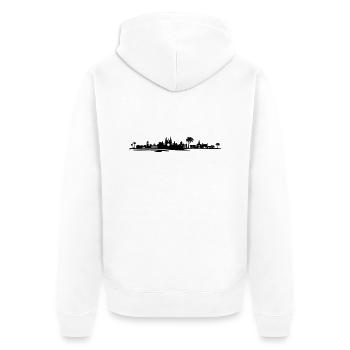 Skyline - Palma de Mallorca - Unisex Premium Bio Zip Hoodie - Weiß - Hinten - Thijin (182cm)