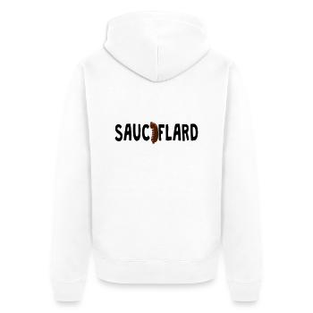 sauciflard saucisson mot 1202 - Veste à capuche bio Premium Unisexe - blanc - Dos - Thijin (182cm)