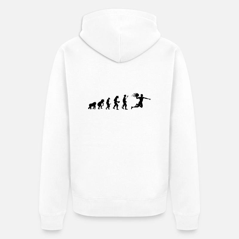 Handball Evolution Geschenkidee - Unisex Premium Bio Zip Hoodie - Weiß