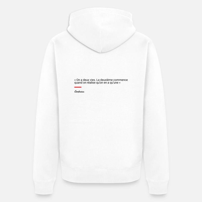 Confucius - Veste à capuche bio Premium Unisexe - blanc