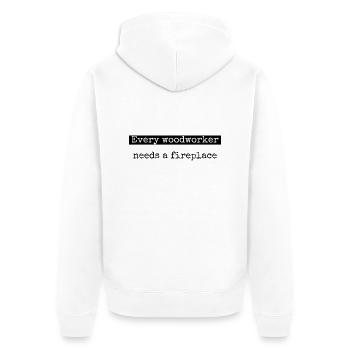 carpenter jokes chainsaw carpenter tools - Unisex Premium Bio Zip Hoodie - Weiß - Hinten - Thijin (182cm)