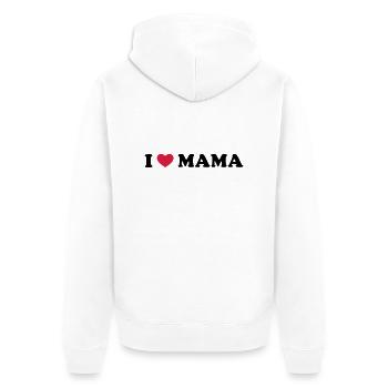 I Love Mama - Unisex Premium Bio Zip Hoodie - Weiß - Hinten - Thijin (182cm)