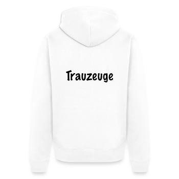 trauzeuge - Unisex Premium Bio Zip Hoodie - Weiß - Hinten - Thijin (182cm)