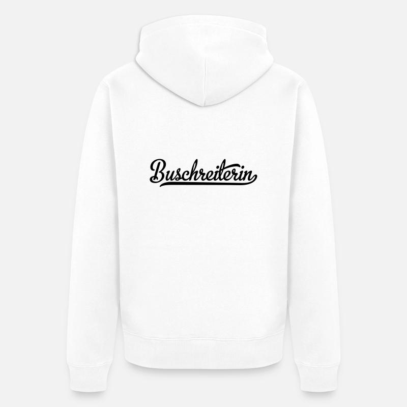 Buschreiterin - Unisex Premium Bio Zip Hoodie - Weiß