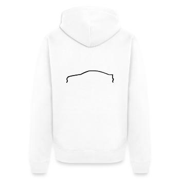 Calibra - Unisex Premium Bio Zip Hoodie - Weiß - Hinten - Thijin (182cm)