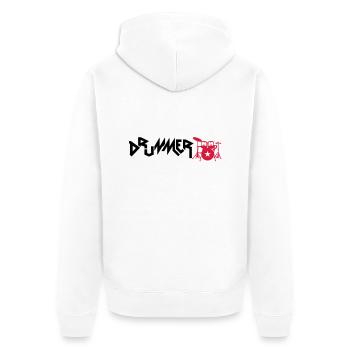 drummer - Unisex Premium Bio Zip Hoodie - Weiß - Hinten - Thijin (182cm)
