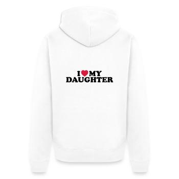 I love my daughter - Unisex Premium Bio Zip Hoodie - Weiß - Hinten - Thijin (182cm)