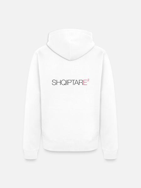 SHQIPTARE - Unisex Premium Organic Zip Hoodie - white