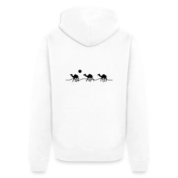 3 camels in the desert with sun - Unisex Premium Organic Zip Hoodie - white - Back - Thijin (182cm)