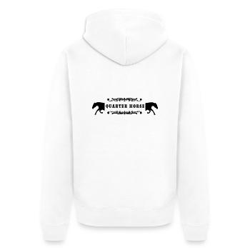 quarterhorse - Unisex Premium Bio Zip Hoodie - Weiß - Hinten - Thijin (182cm)