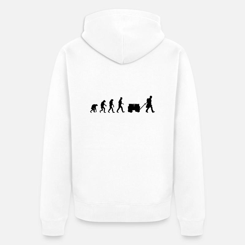 beer evolution - Unisex Premium Organic Zip Hoodie - white