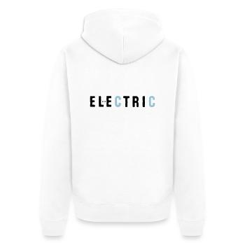 electric - Unisex Premium Bio Zip Hoodie - Weiß - Hinten - Thijin (182cm)
