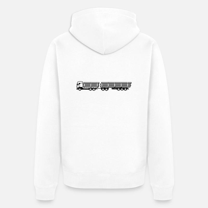 Camion camion camion - Veste à capuche bio Premium Unisexe - blanc
