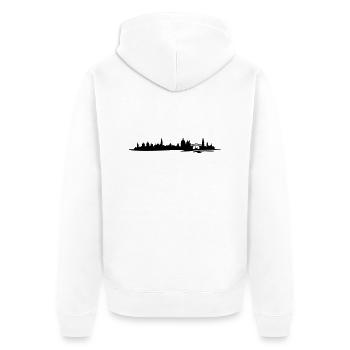 Skyline Venedig Wasser - Unisex Premium Bio Zip Hoodie - Weiß - Hinten - Thijin (182cm)