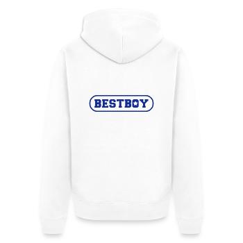 bestboy - Unisex Premium Organic Zip Hoodie - white - Back - Thijin (182cm)