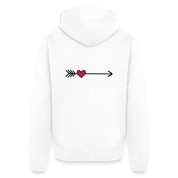 heart - Unisex Premium Organic Zip Hoodie - white - Back - Thijin (182cm)