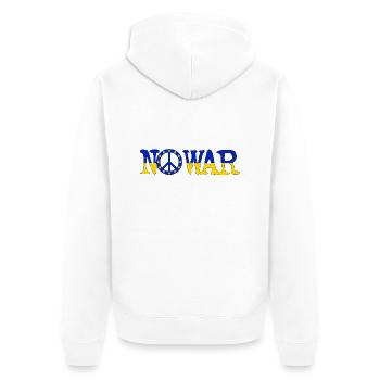 NO WAR IN EUROPE | Gegen EU-Krieg Friedensbewegung - Unisex Premium Bio Zip Hoodie - Weiß - Hinten - Thijin (182cm)