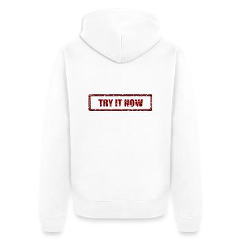 rubber stamp 7355131 1920_2022_08_05 - Unisex Premium Bio Zip Hoodie - Weiß - Hinten - Thijin (182cm)