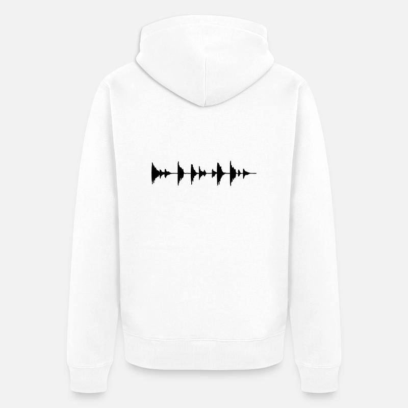 Waveform - Sample - Drumloop - Unisex Premium Organic Zip Hoodie - white