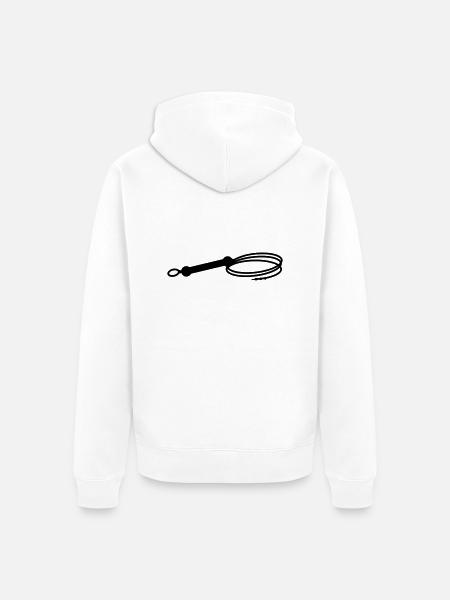 Fouet + votre texte - Veste à capuche bio Premium Unisexe - blanc