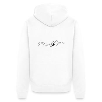 alpine skiing - Unisex Premium Bio Zip Hoodie - Weiß - Hinten - Thijin (182cm)