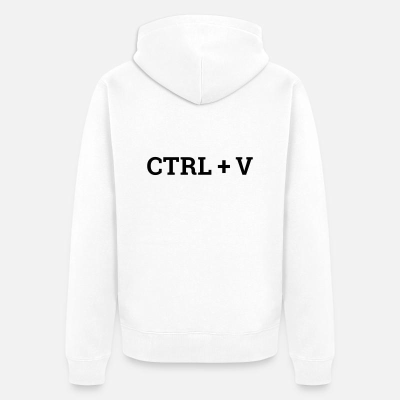 ctrl+v - Unisex Premium Bio Zip Hoodie - Weiß