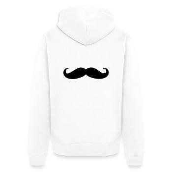 Mustache - Unisex Premium Organic Zip Hoodie - white - Back - Thijin (182cm)