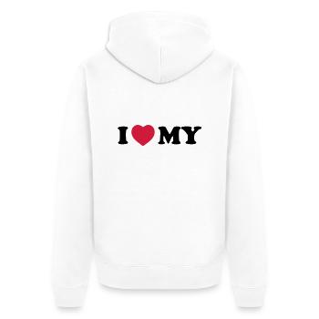 I love my - Veste à capuche bio Premium Unisexe - blanc - Dos - Thijin (182cm)