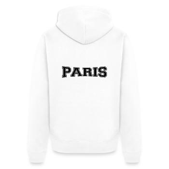 Paris - Unisex Premium Bio Zip Hoodie - Weiß - Hinten - Thijin (182cm)