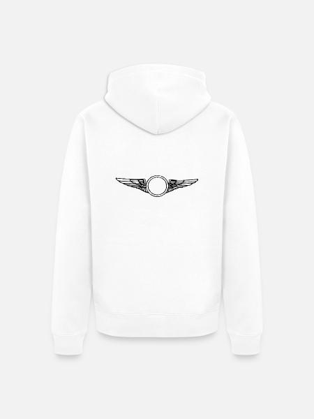 wing_vec_1 de - Unisex Premium Bio Zip Hoodie - Weiß