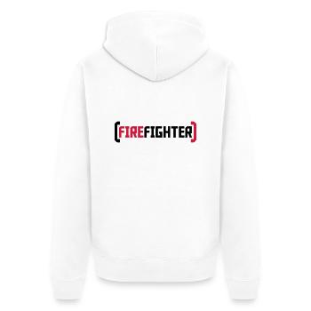 Firefighter Logo - Unisex Premium Bio Zip Hoodie - Weiß - Hinten - Thijin (182cm)