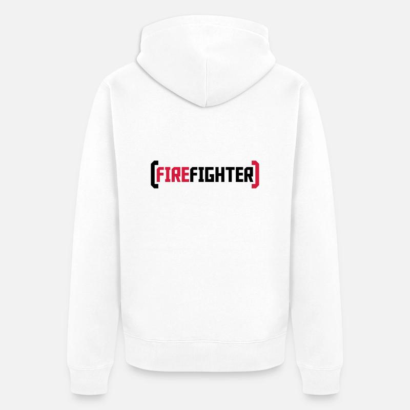 Logo de pompier - Veste à capuche bio Premium Unisexe - blanc