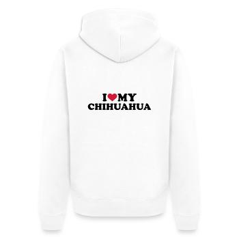 Chihuahua - Unisex Premium Bio Zip Hoodie - Weiß - Hinten - Thijin (182cm)
