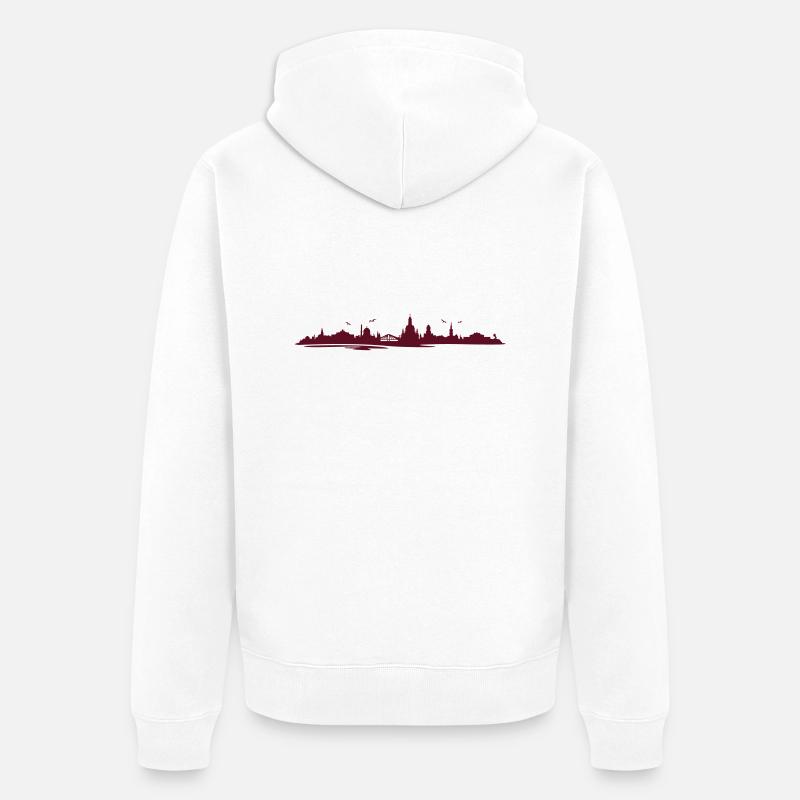 Skyline - Dresden - Unisex Premium Bio Zip Hoodie - Weiß