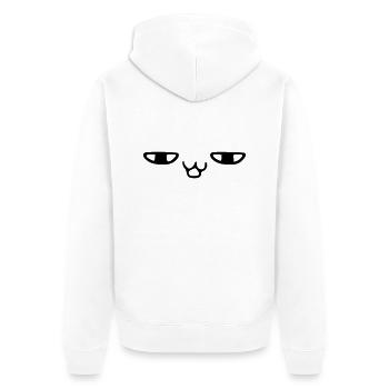 kawaii_face_17 - Unisex Premium Bio Zip Hoodie - Weiß - Hinten - Thijin (182cm)