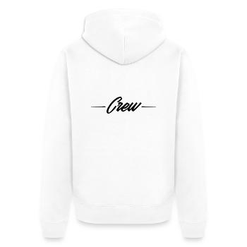 crew design - Unisex Premium Bio Zip Hoodie - Weiß - Hinten - Thijin (182cm)