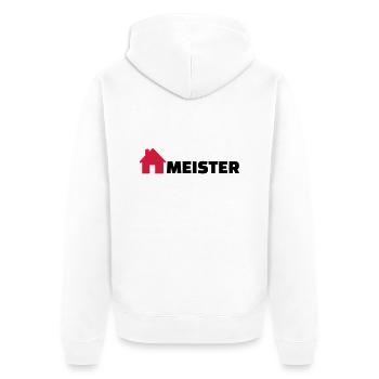 Hausmeister - Unisex Premium Bio Zip Hoodie - Weiß - Hinten - Thijin (182cm)