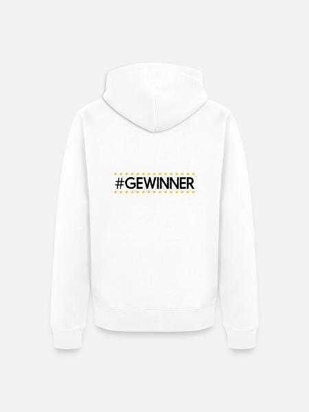 #Gewinner - Unisex Premium Bio Zip Hoodie - Weiß