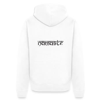 namaste 01 - Veste à capuche bio Premium Unisexe - blanc - Dos - Thijin (182cm)